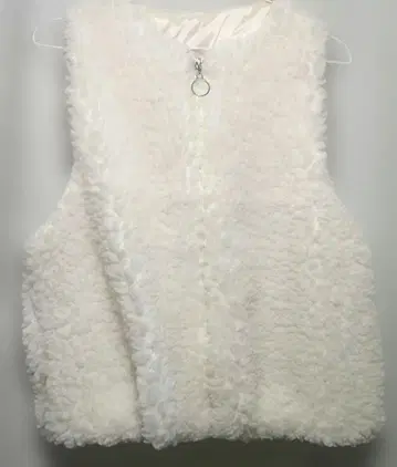 미사용 새상품 벌룬 집업 복슬복슬 귀여운 푸들 퍼 베스트 화이트