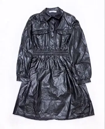 리나시멘토 인조 가죽 원피스 블랙 비스코스 새상품급