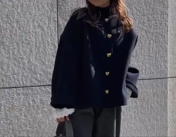 Gypsohila 2way River Pullover 하트 버튼 블랙