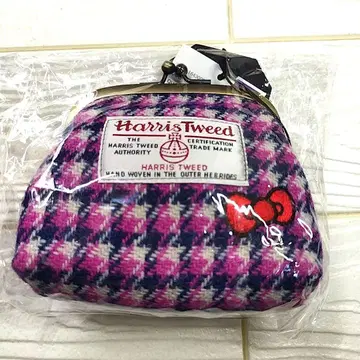 SANRIO 헬로키티 해리스 트위드 콜라보 가마구치 파우치