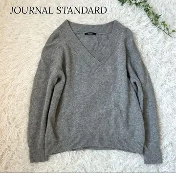 저널 스탠다드 캐시미어 혼방 울 니트 풀오버 v넥