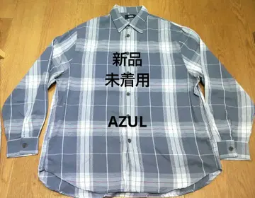 할인 서비스 제공 AZUL 체크 빅 셔츠