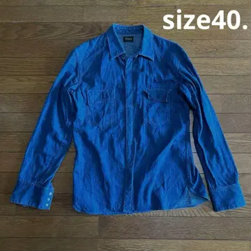 There 다크 블루 데님 셔츠