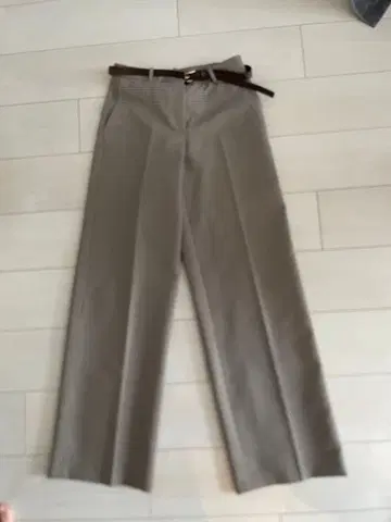 ZARA 체크 무늬 벨트 포함 슬랙스