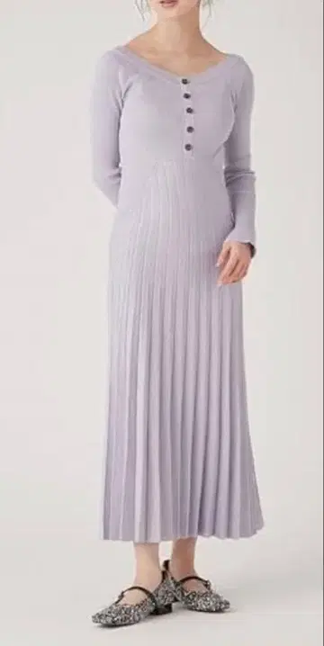 니트 원피스 릴리 브라운 Lily Brown 긴팔 라벤더