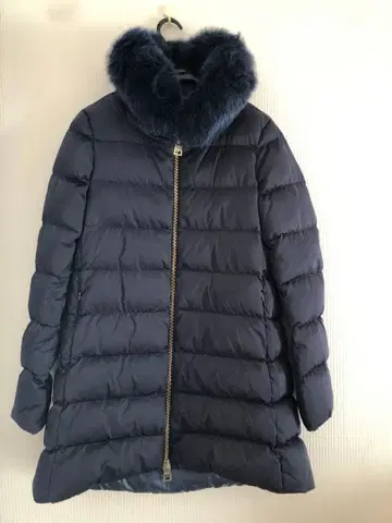 HERNO 네이비 퍼 포함 다운 자켓 사이즈 40