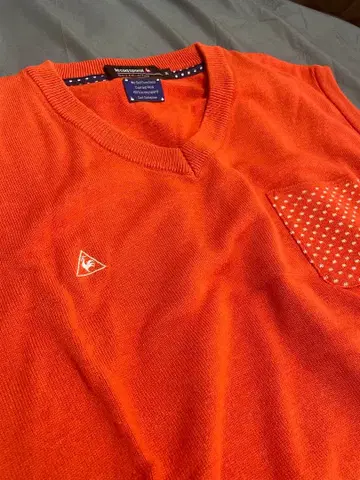 오렌지 슬리브리스 베스트 포켓 부착