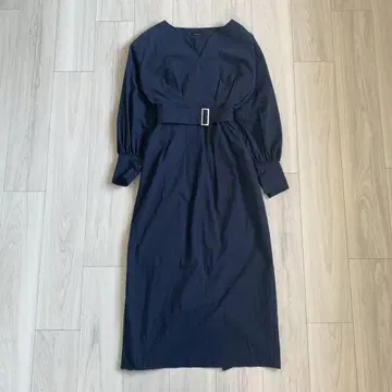 인기 anuans 아뉴앙스 네이비 코쿤 원피스 하트 넥