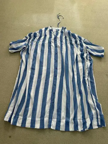 스튜디오 클립 블루 세로 줄무늬 하늘하늘 원피스 미사용 새상품