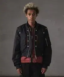 grancy 볼륨 레이어드 디자인 MA-1 블랙 L