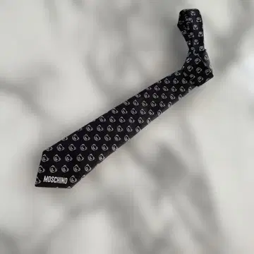 MOSCHINO 곰 프린트 넥타이 블랙