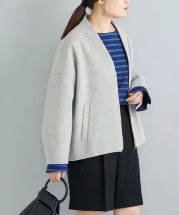 코쿤 지퍼 블루종 라이트 그레이