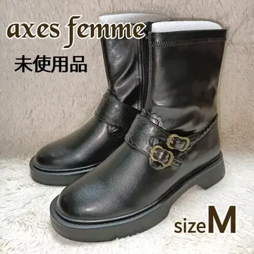 [ 미사용 새상품 ] axes femme 스트레치 엔지니어 부츠 블랙 M