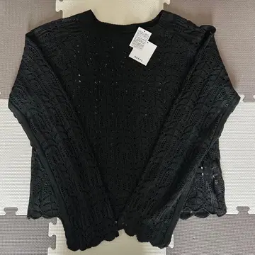 [ 하자품 ] 미사용 새상품 NOAHL 노알 시스루 니트 블랙