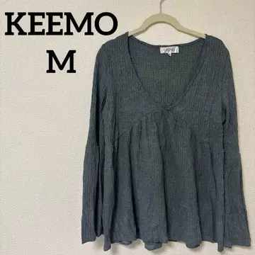 새상품급 KEEMO [ M ] V넥 긴팔 상의 그레이