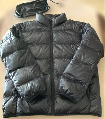 세탁 완료 수납 봉투 포함 유니클로 남성용 다운 자켓 블랙 L