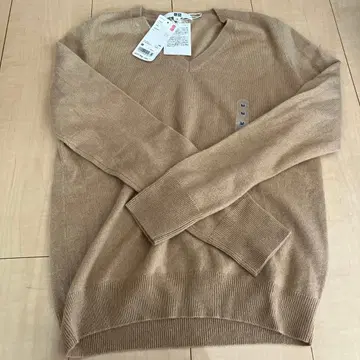UNIQLO 캐시미어 V넥 스웨터 M 브라운