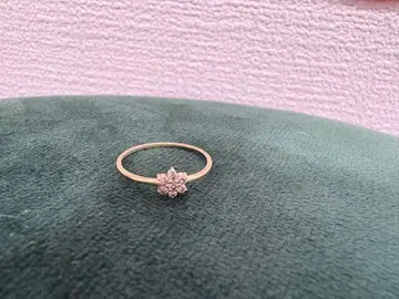 새상품급 골드 플라워 모티브 반지 K10YG 10호