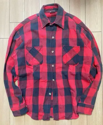 70s BIG MAC 블록 체크 플란넬 셔츠 M