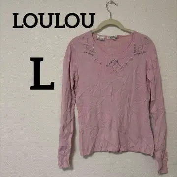 새상품급 LOULOU [ L ] 핑크 긴팔 상의 피스 장식