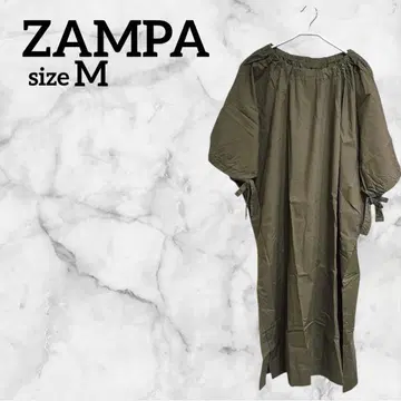 ZAMPA [ M ] 셔츠 원피스 반팔 올리브 그린