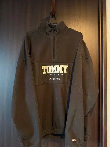 TOMMY JEANS 블랙 플리스 자켓 L