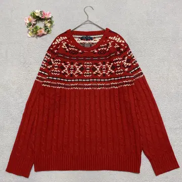 락헤븐 노르딕 무늬 니트 스웨터 케이블 짜임 빅 사이즈