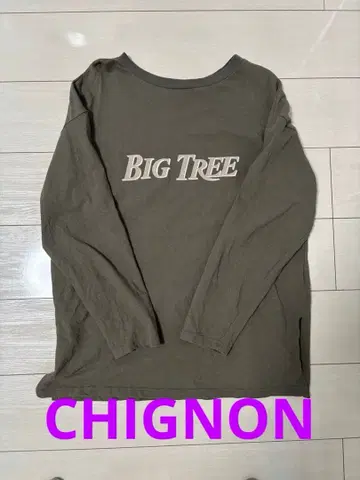 CHIGNON 올리브 그린 BIG 긴팔T셔츠
