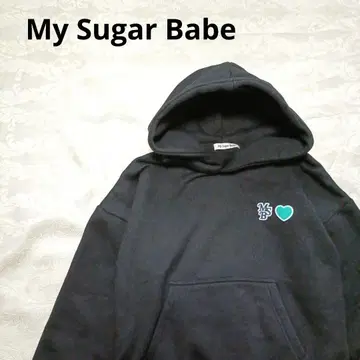 새상품 My Sugar Babe 블랙 후드티 여성용 후드티 속기모