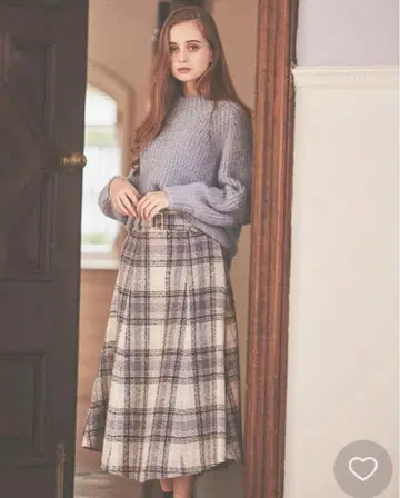 [새상품급] NOELA 체크 트위드 머메이드 스커트 블루 S