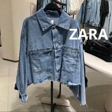 ZARA 라이트 블루 데님 자켓 크롭 기장 M