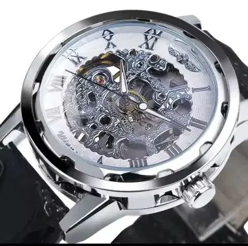 자동 태엽 스켈레톤 손목시계