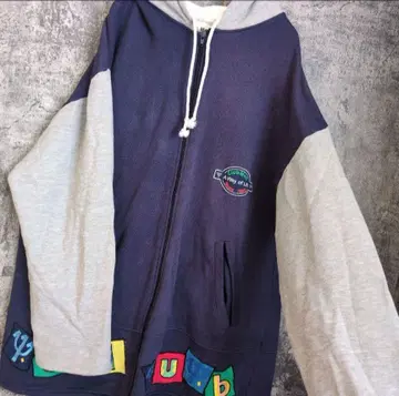 빈티지 90s 클럽메드 컬러풀 자수 로고 집업 후드티 리조트