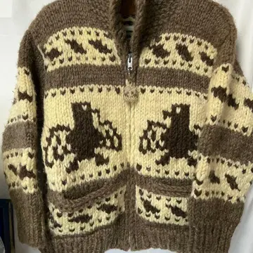 C478 카우친 스웨터 독수리 패턴 made in CANADA