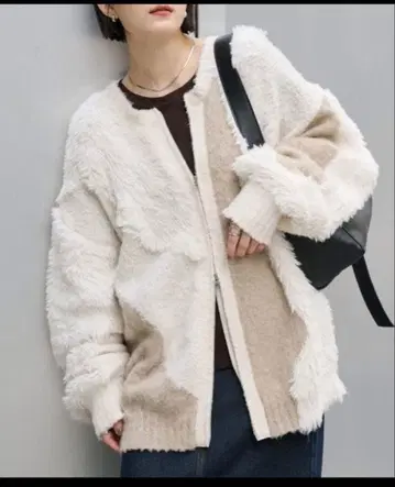 MONO-MART 포근포근 볼륨 더블 지퍼 니트 가디건