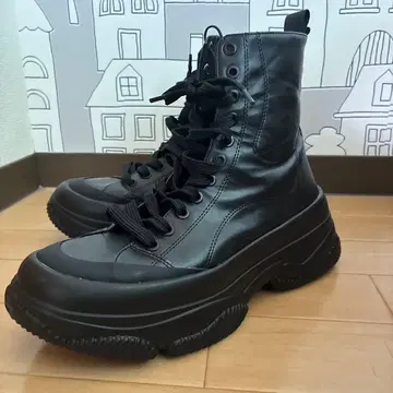 ZARA 자라 컴뱃 부츠 레이스업 통굽 블랙 24cm