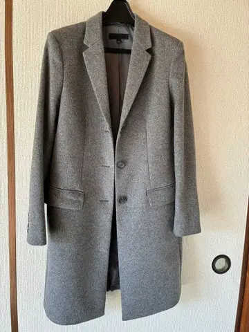 유니클로 그레이 울 100% 체스터 코트