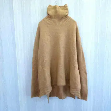 엘르 상의 니트 스웨터 터틀넥 모 혼합 카멜 M