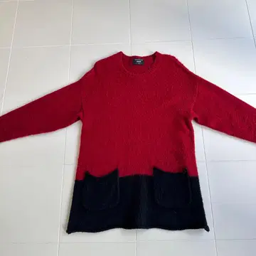glamb 보아풍 니트 빨간색 블랙 포켓 부착