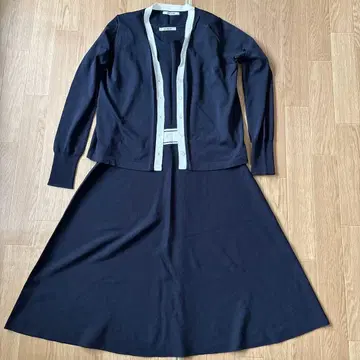 네이비 가디건 원피스 세트