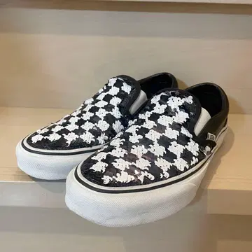레어 VANS 반스 슬립온 체커 스팽글 가죽 24.5cm