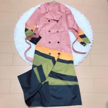레어 DRIES VAN NOTEN 트렌치코트 핑크 계열 사이즈 36 고급