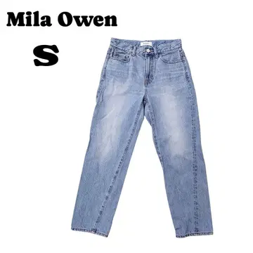 Mila Owen 미라 오웬 데님 팬츠 0 S 라이트 블루 면 슬림 레그