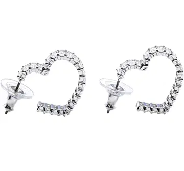 49 스와로브스키 Matrix 후프 귀걸이 하트 실버 클리어