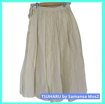 TSUHARU Mos2 사만사 모스모스 이소재 턱 스커트 미사용품