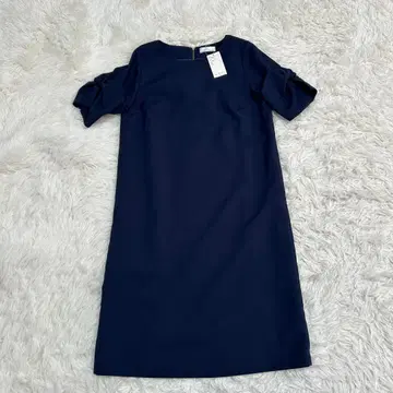 새상품 Te chichi 테치치 린넨 소재 소매 리본 롱 원피스 네이비