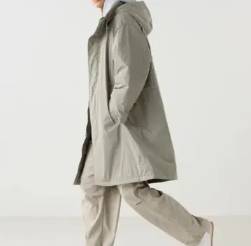 UNIQLO C 남성용 여성용 후디드 코트 카키