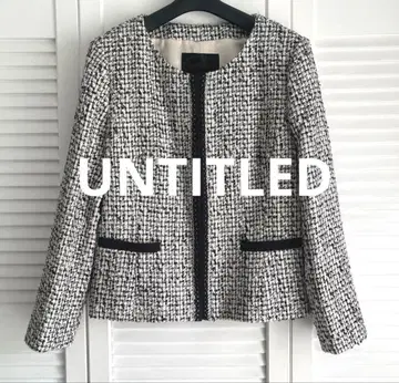 새상품급 빅 사이즈 UNTITLED 트위드 노카라 자켓 44