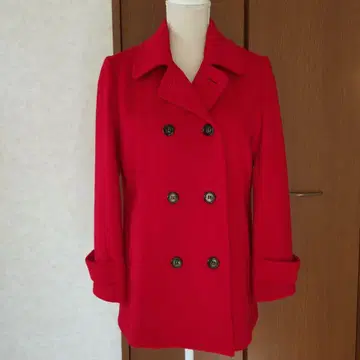 [새상품급] 울 (실크 혼방) 코트 빨간색