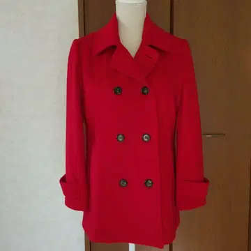 [ 새상품급 ] 울 ( 실크 혼방 ) P 코트 빨간색